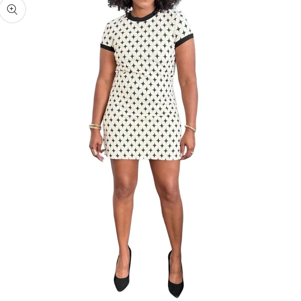 Zara Jacquard Shift Knit Dress - small